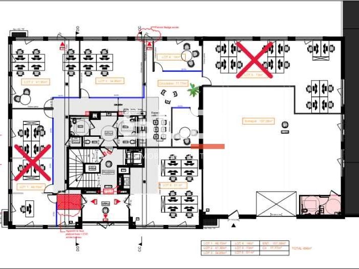 Location bureaux 56 m² non divisibles