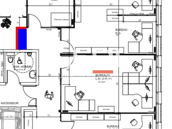 Location bureaux 508 m² non divisibles