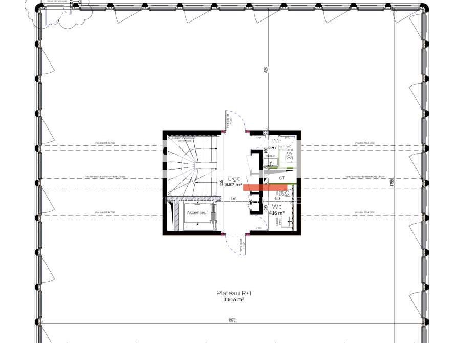 Location bureaux 350 m² divisibles à partir de 175 m²
