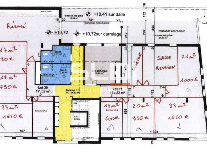 Location bureaux 51 m² divisibles à partir de 13 m²