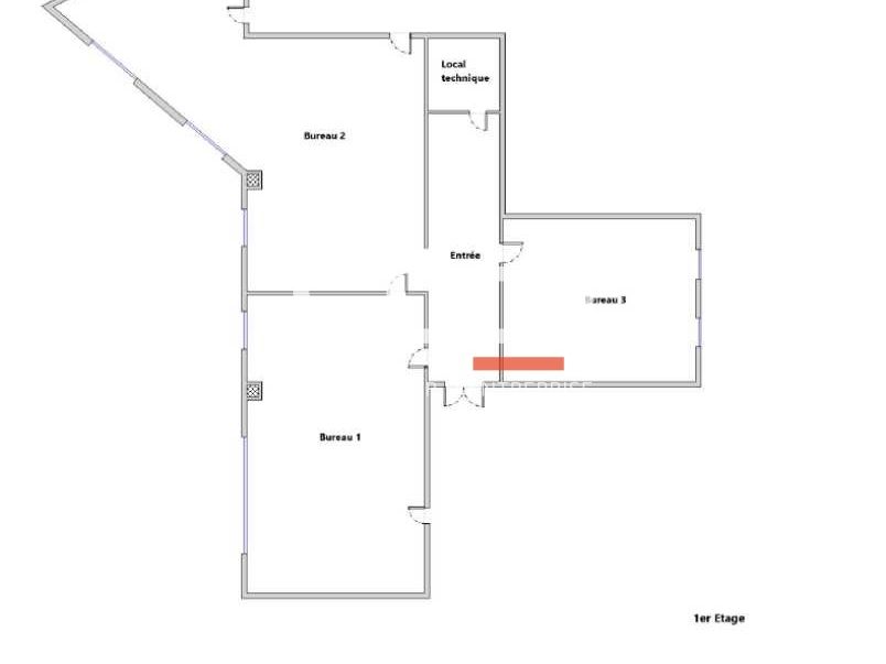 Location bureaux 112 m² non divisibles