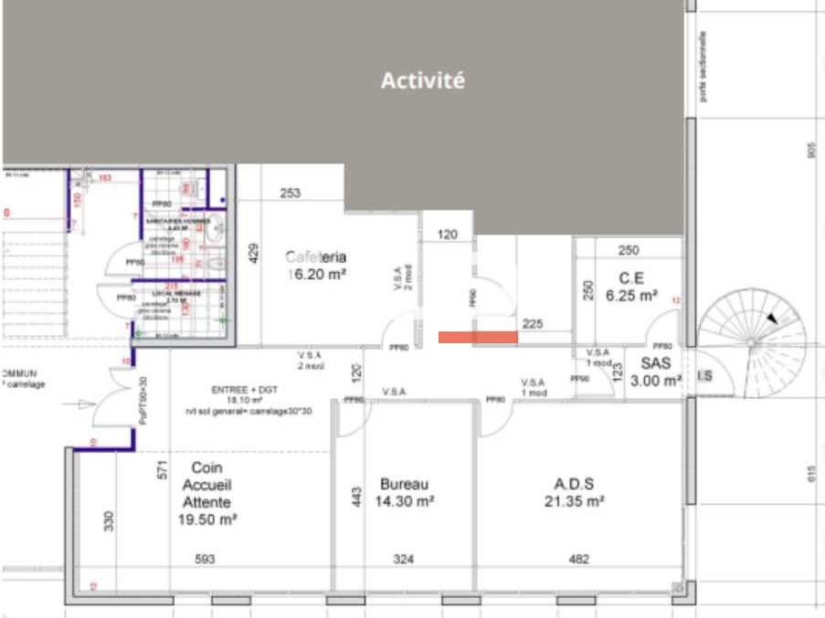 Location entrepots 217 m² non divisibles