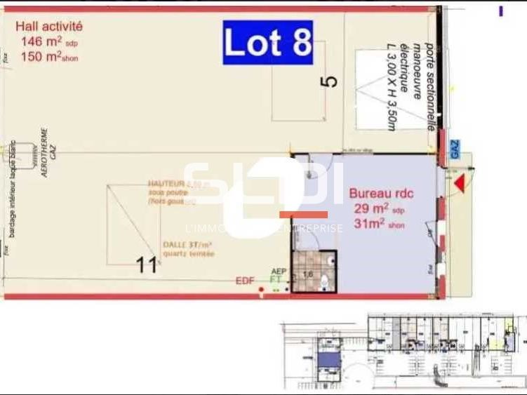 Location entrepots 202 m² non divisibles