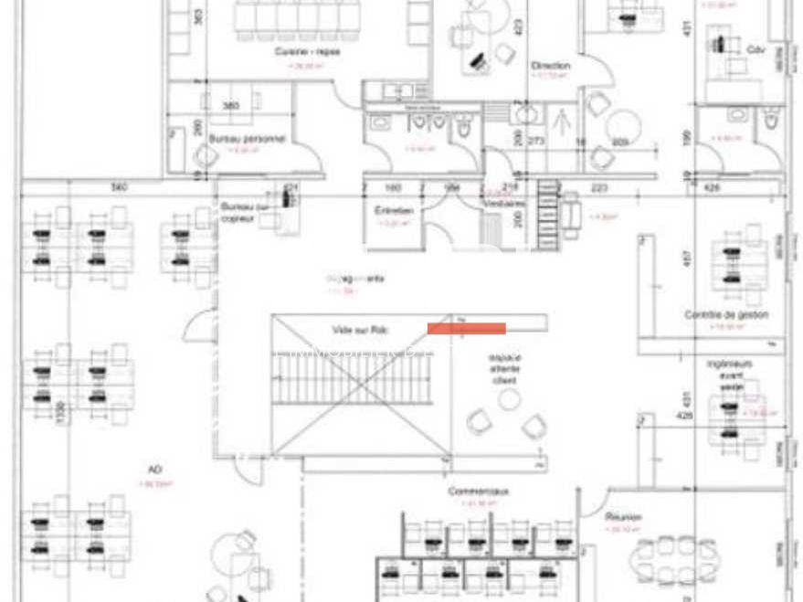 Location bureaux 798 m² non divisibles