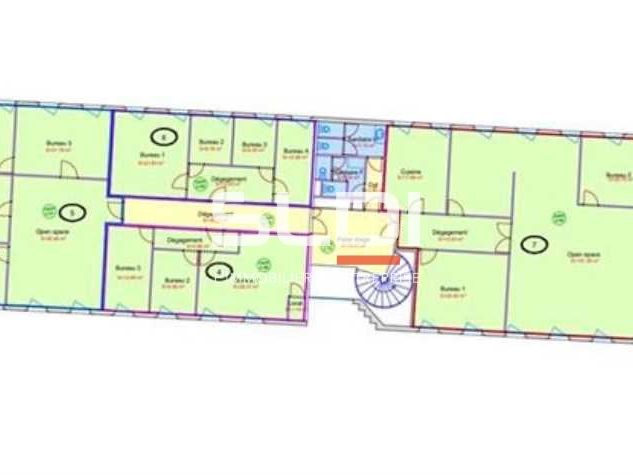 Location bureaux 1385 m² divisibles à partir de 101 m²