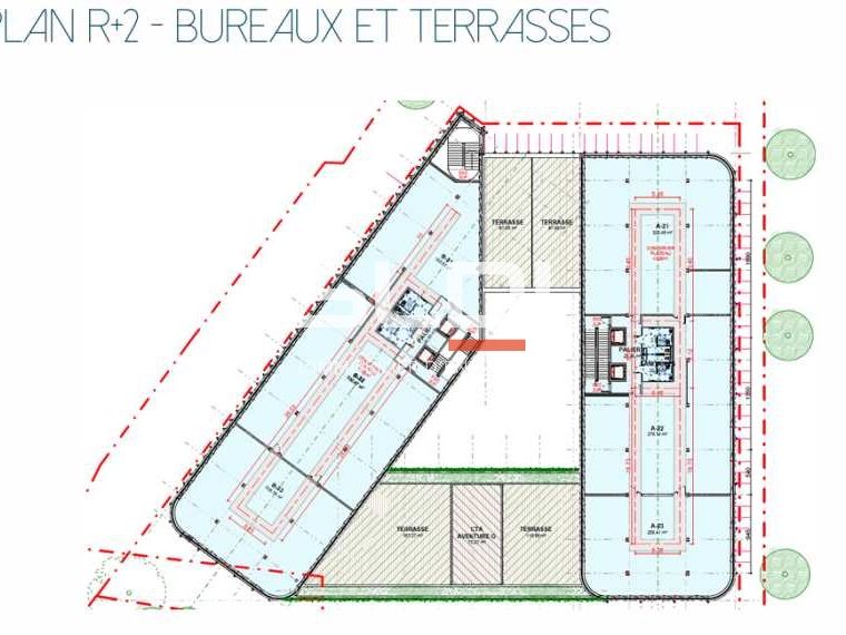 Location bureaux 5001 m² divisibles à partir de 322 m²