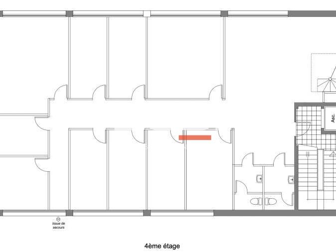 Location bureaux 250 m² non divisibles