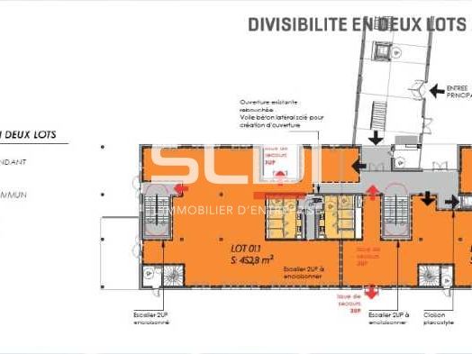 Location bureaux 402 m² non divisibles