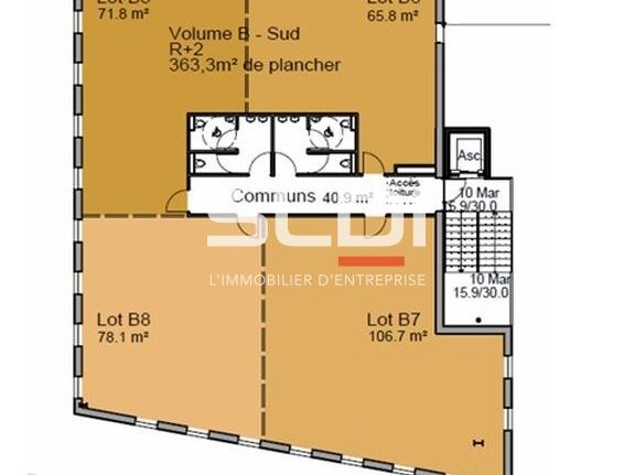 Vente bureaux 727 m² divisibles à partir de 74 m²