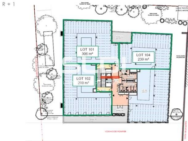 Vente bureaux 825 m² divisibles à partir de 239 m²