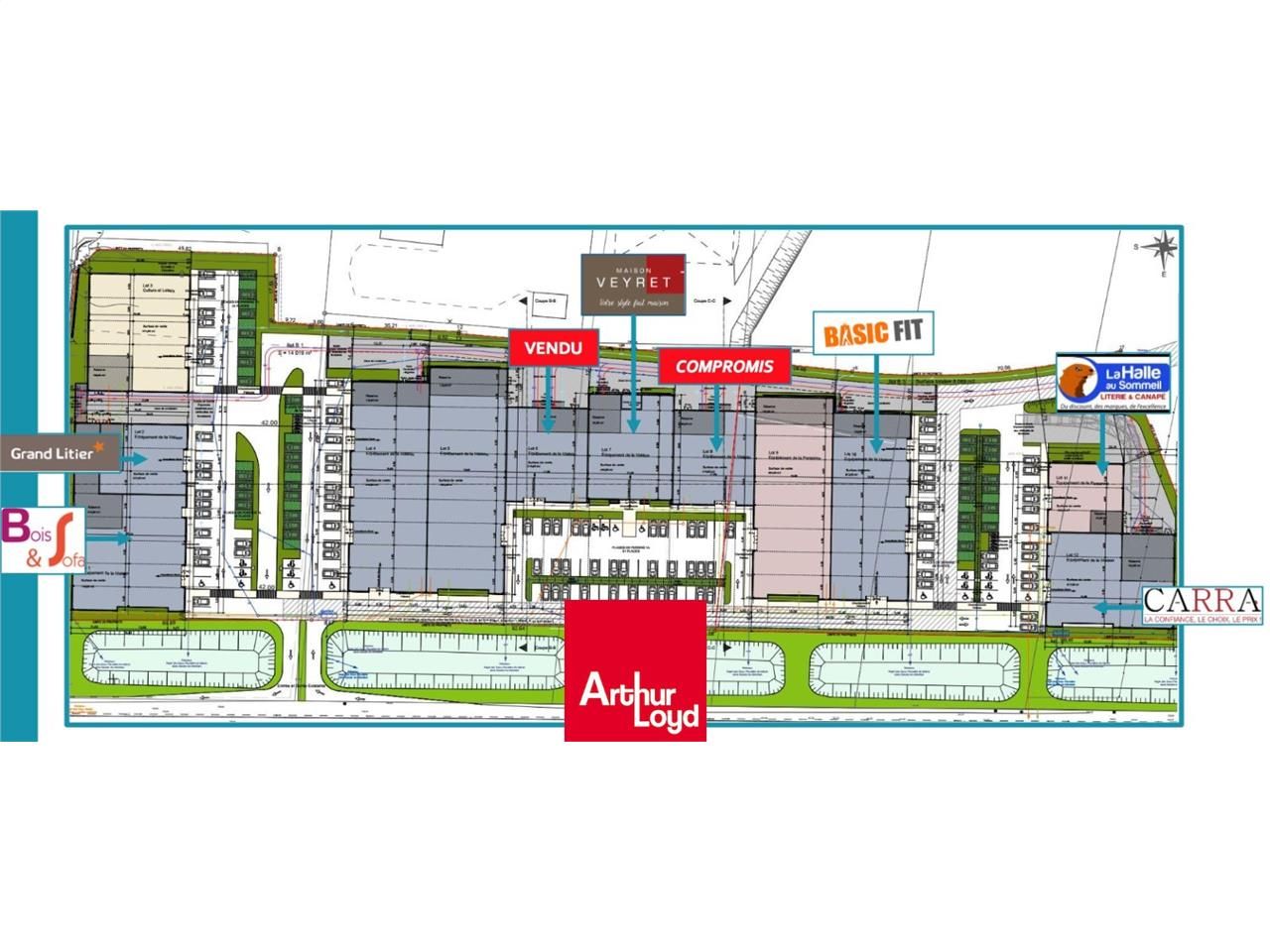 Location locaux commerciaux 2950 m² divisibles à partir de 779 m²