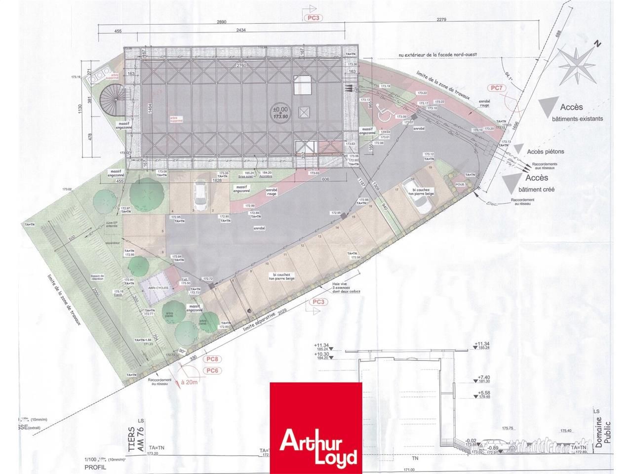 Location bureaux 350 m² non divisibles
