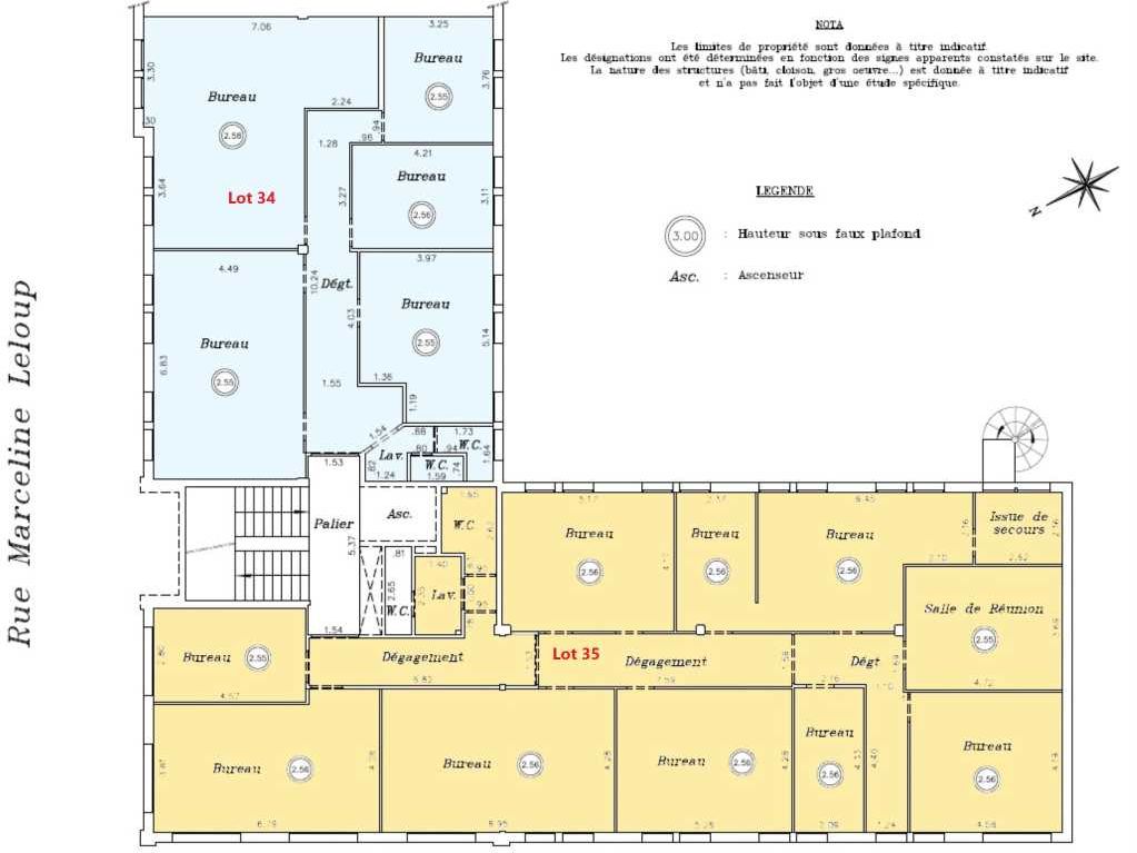 Vente bureaux 136 m² non divisibles