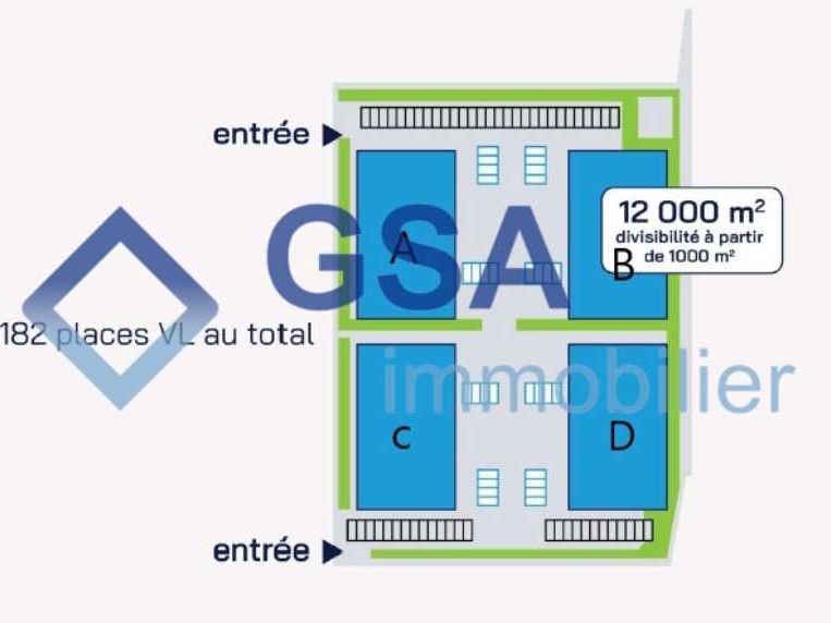Location entrepots 824 m² non divisibles