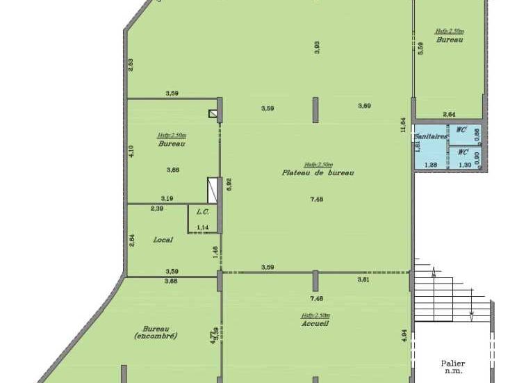 Vente bureaux 216 m² non divisibles