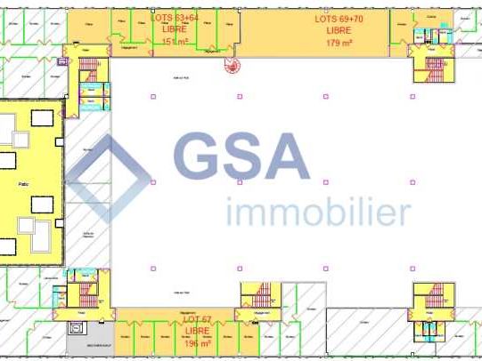 Location bureaux 276 m² divisibles à partir de 80 m²