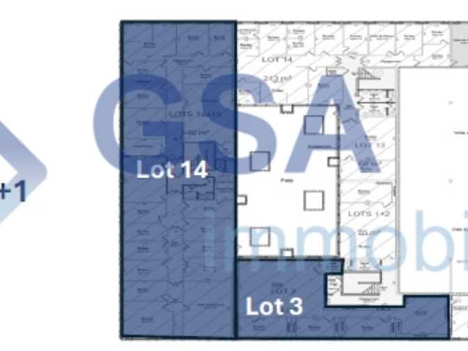 Location bureaux 213 m² non divisibles