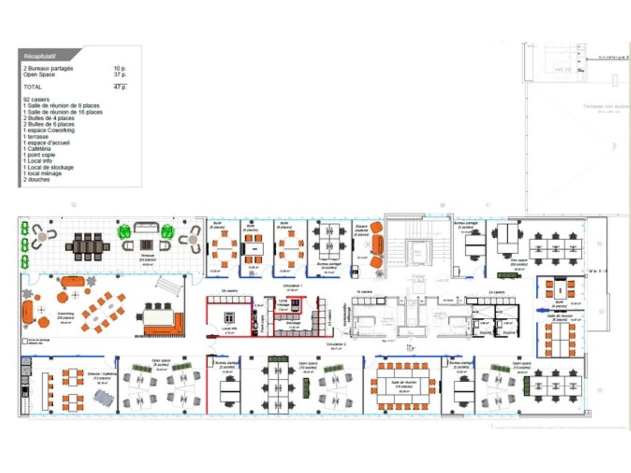 Location bureaux 676 m² divisibles à partir de 153 m²