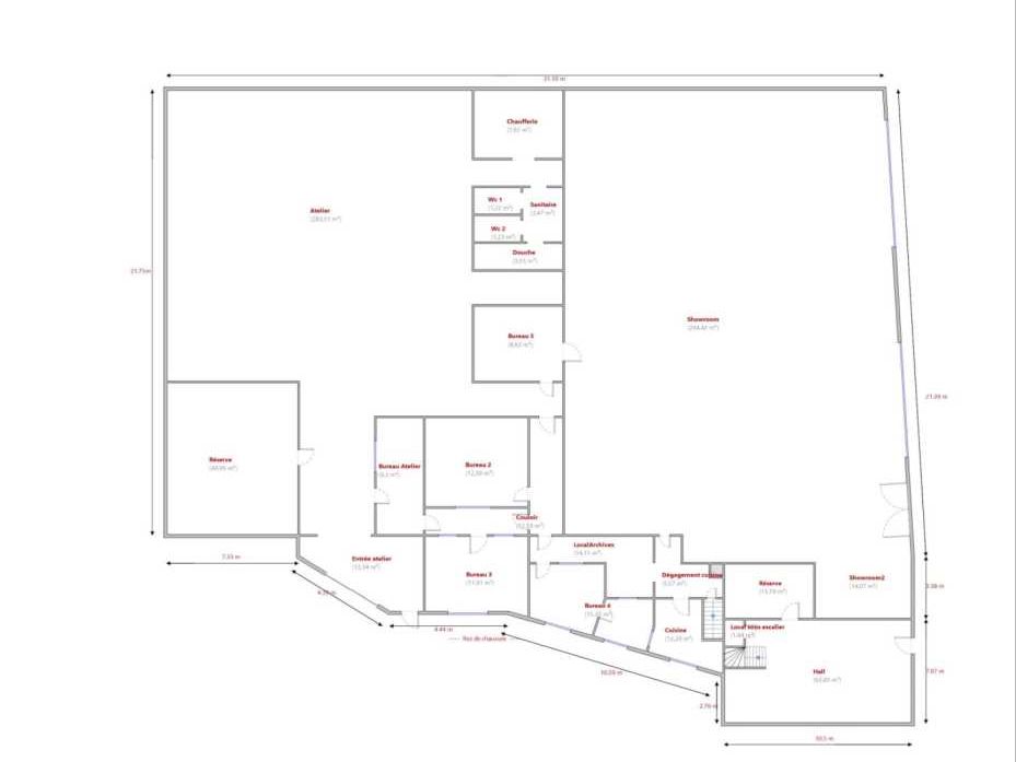 Location locaux commerciaux 700 m² divisibles à partir de 300 m²