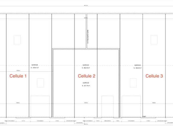 Location locaux commerciaux 948 m² divisibles à partir de 201 m²