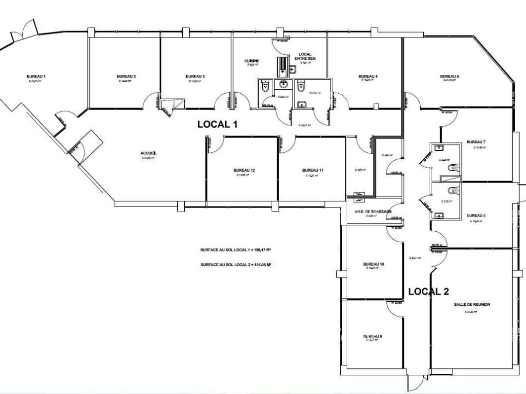 350 m² pour ce bureaux en location à Saint-grégoire
