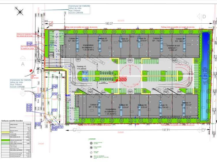 Location entrepots 6093 m² divisibles à partir de 631 m²