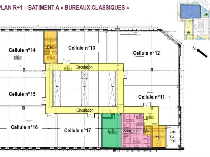 Location bureaux 1714 m² divisibles à partir de 94 m²