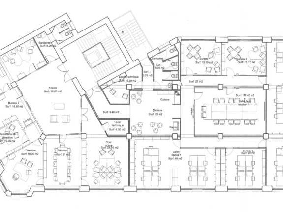 Location bureaux 492 m² non divisibles