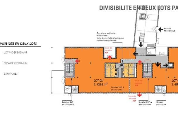 Location bureaux 1953 m² divisibles à partir de 402 m²