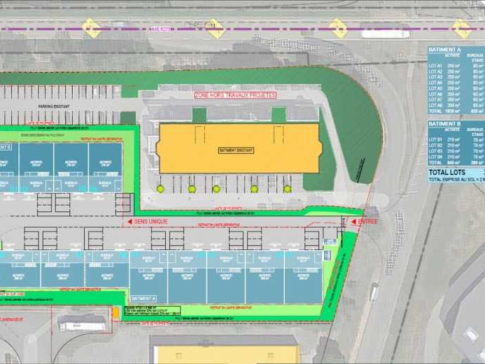 Ce parc d'activité est constitué de 2 bâtiments o