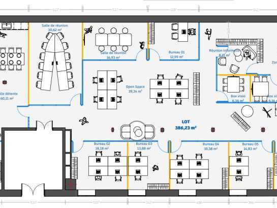 Vente bureaux 380 m² non divisibles