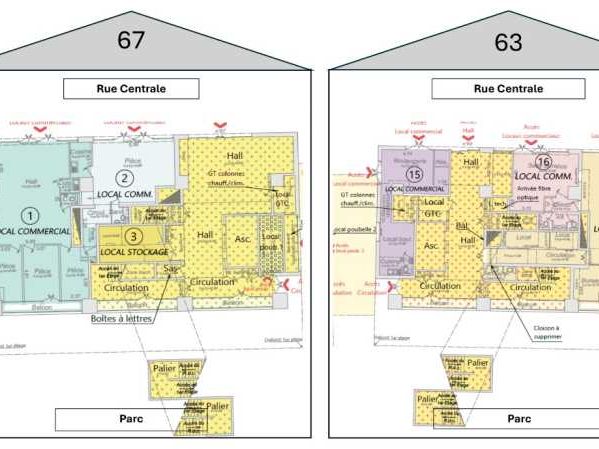 Vente bureaux 3215 m² divisibles à partir de 46 m²