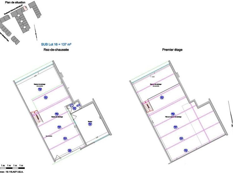 Location entrepots 137 m² non divisibles
