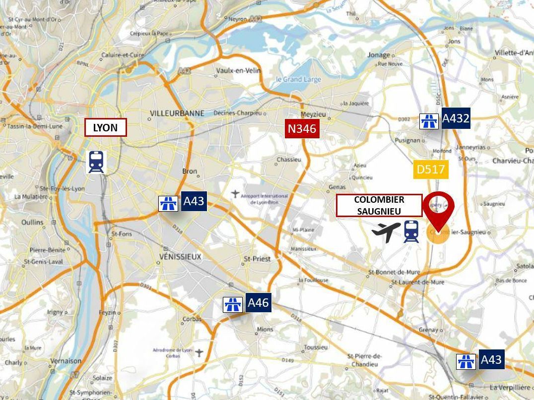Location Entrepôts classe C 7547 m² non divisibles 69125 Colombier-saugnieu