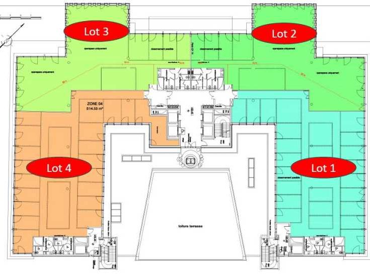 Location bureaux 6766 m² divisibles à partir de 465 m²