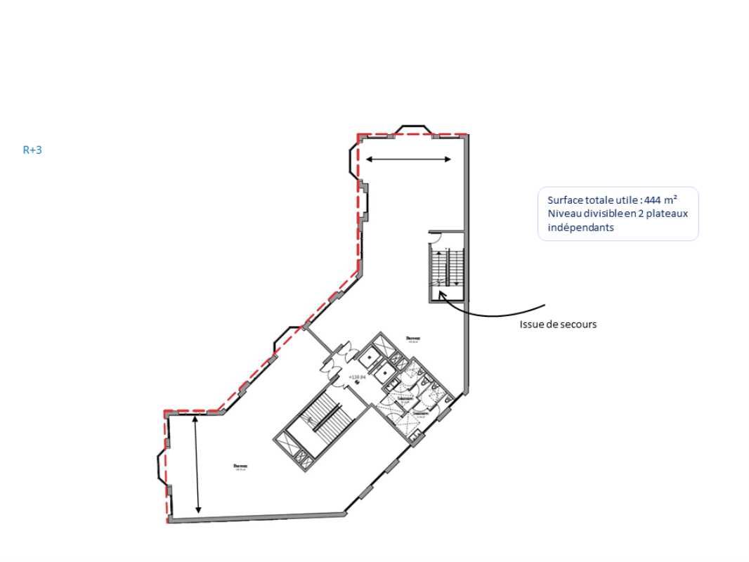 Location bureaux 1284 m² divisibles à partir de 342 m²