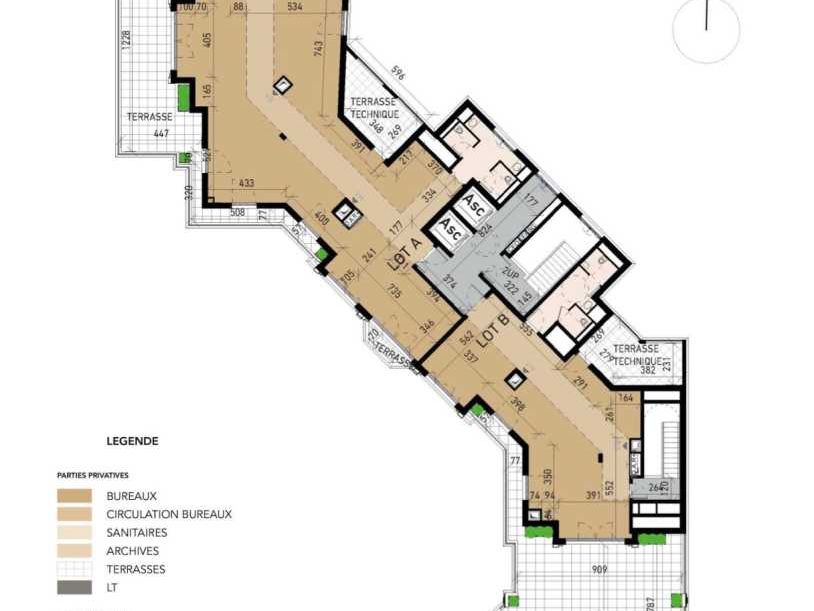 Location bureaux 114 m² non divisibles