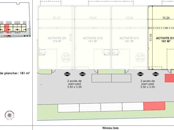 Vente entrepots 181 m² non divisibles