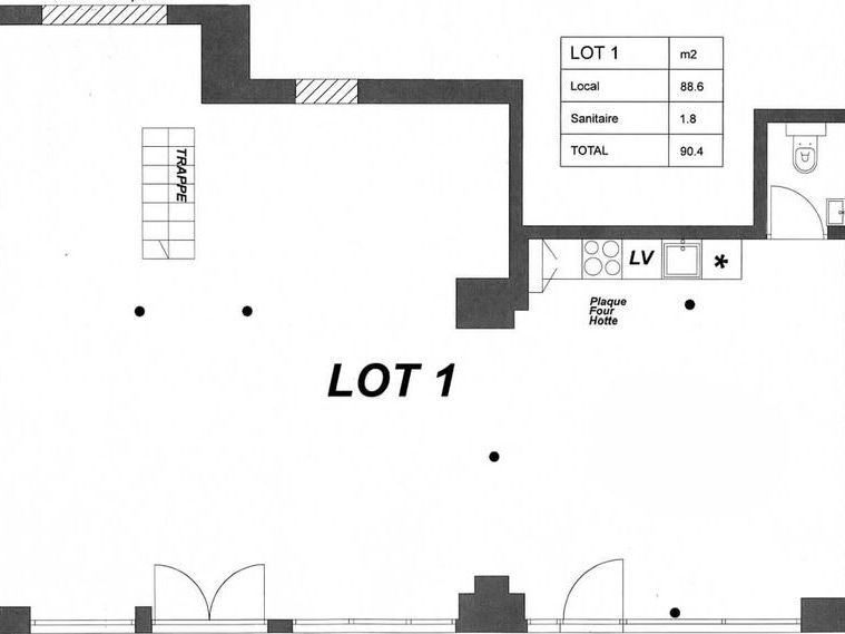 Location entrepots 90 m² non divisibles