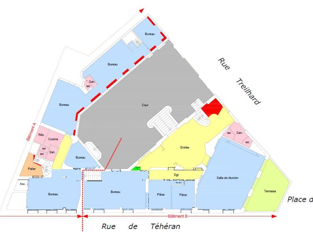 Location Bureaux 1259.1 m² non divisibles 75008 Paris