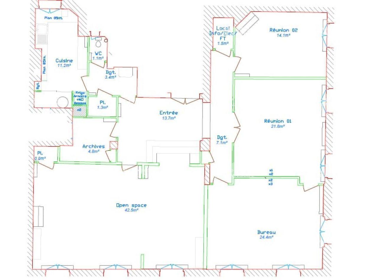 147 m² pour ce bureaux en location à Rennes