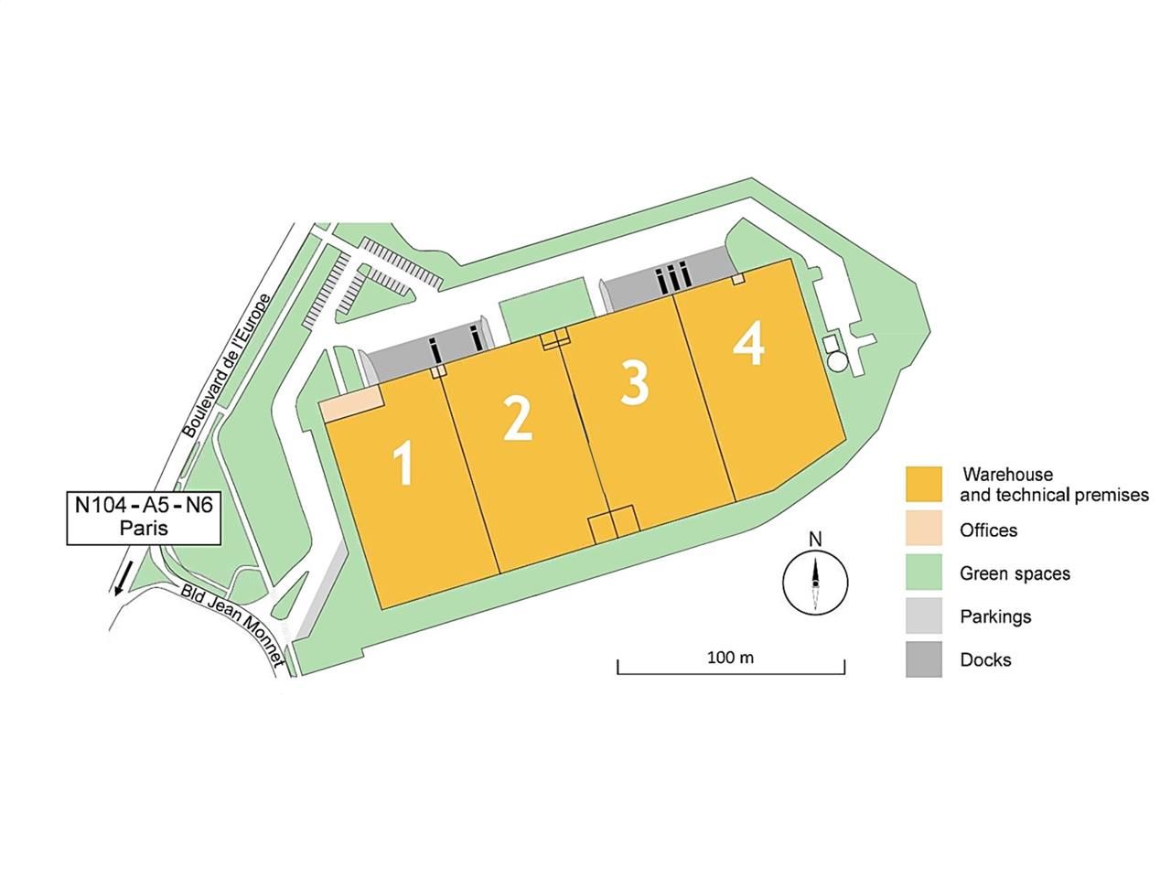 Location entrepots 22405 m² non divisibles