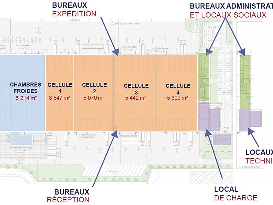 Location entrepots 13805 m² non divisibles