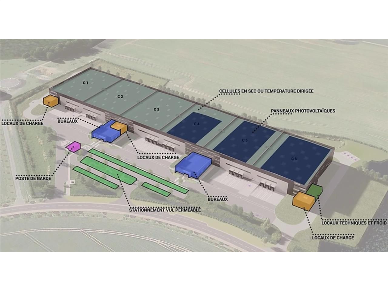 Vente entrepots 18866 m² divisibles à partir de 6 m²