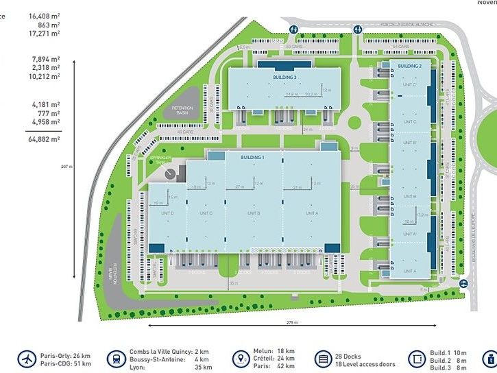 Location entrepots 5978 m² non divisibles