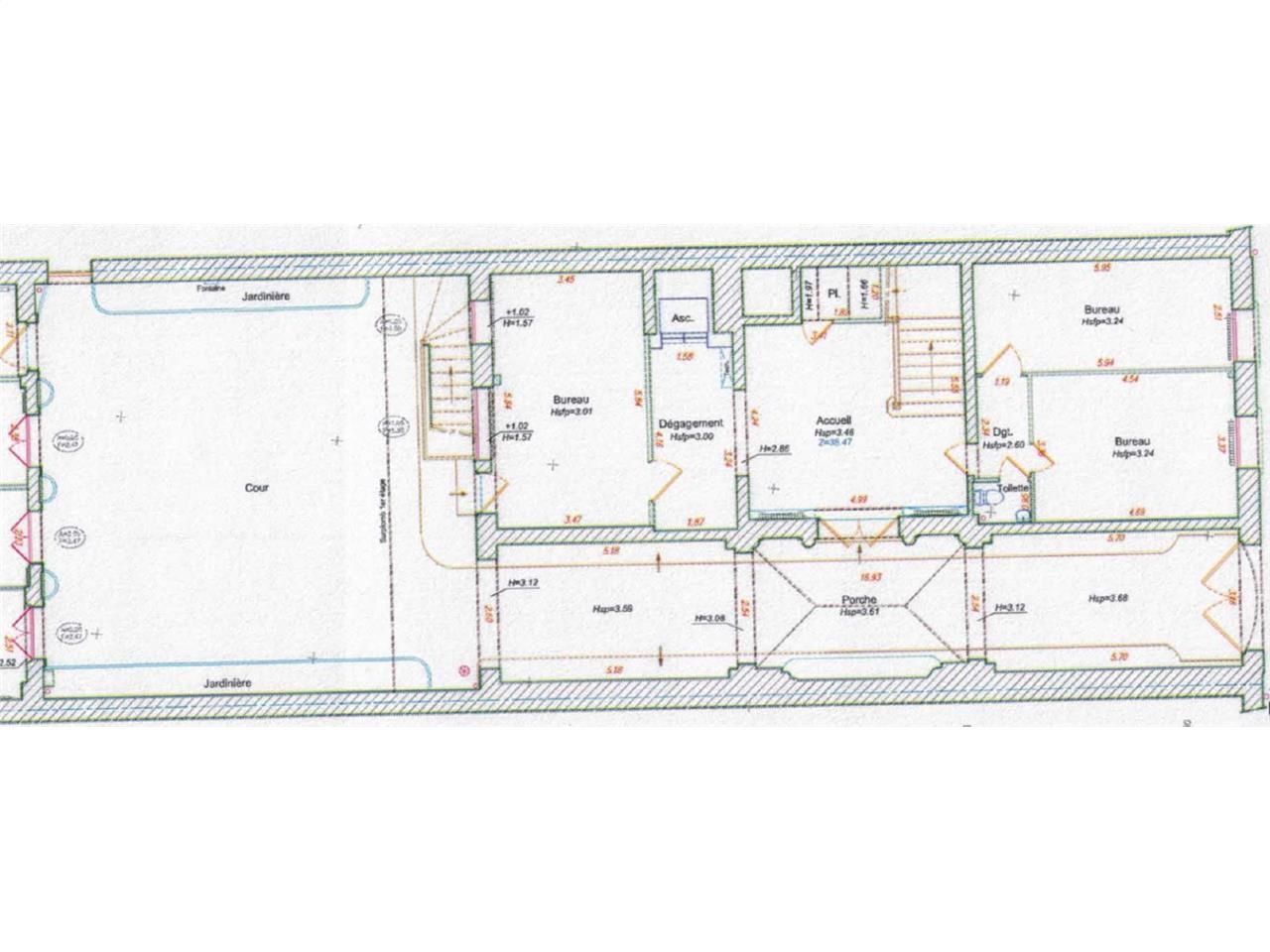 Location bureaux 601 m² non divisibles