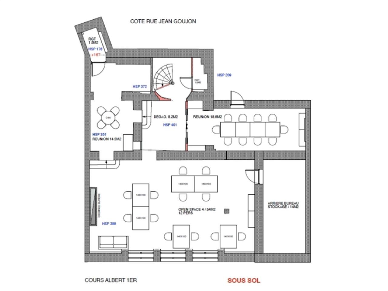 Location bureaux 325 m² non divisibles