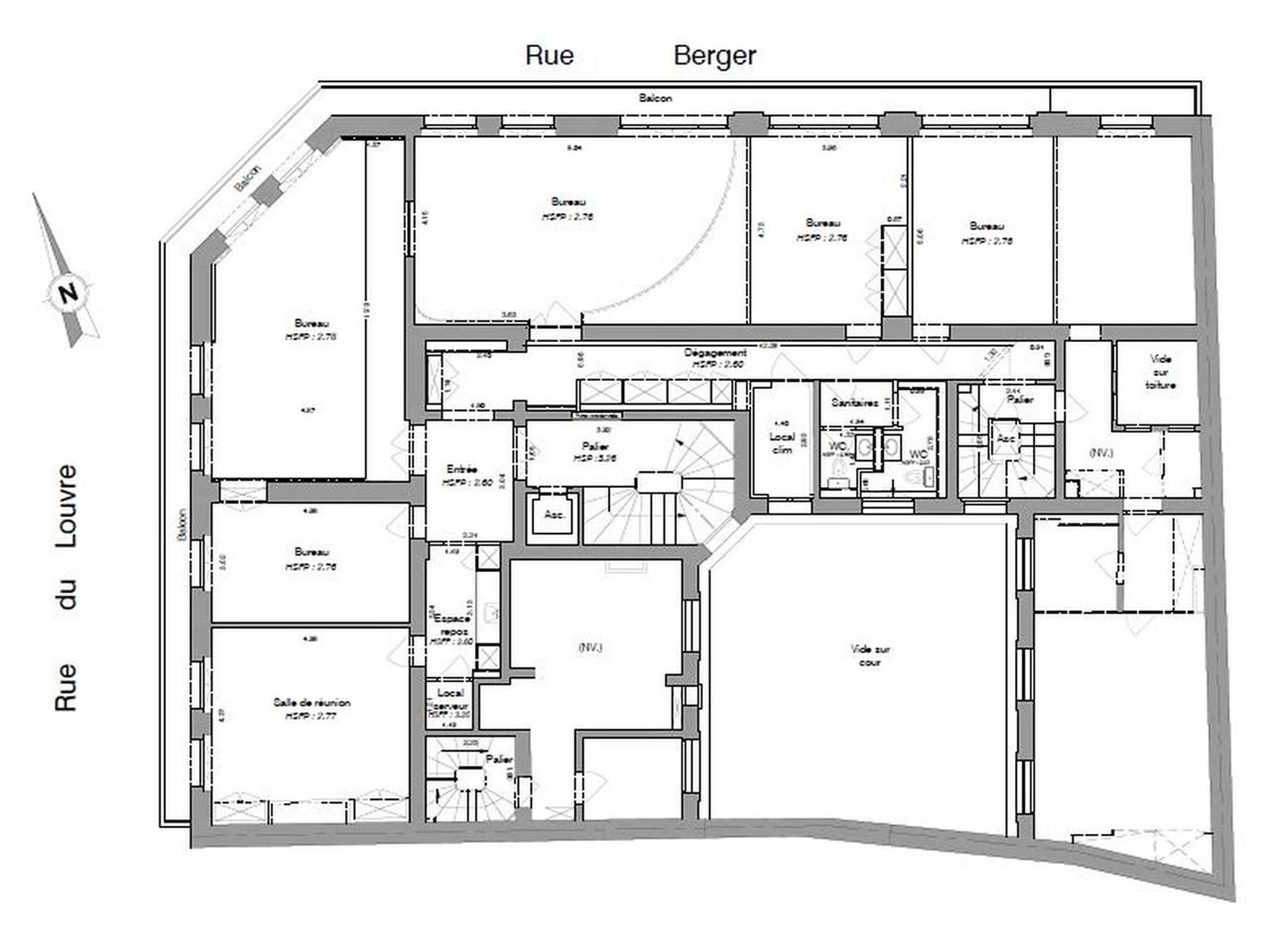 Location bureaux 206 m² non divisibles