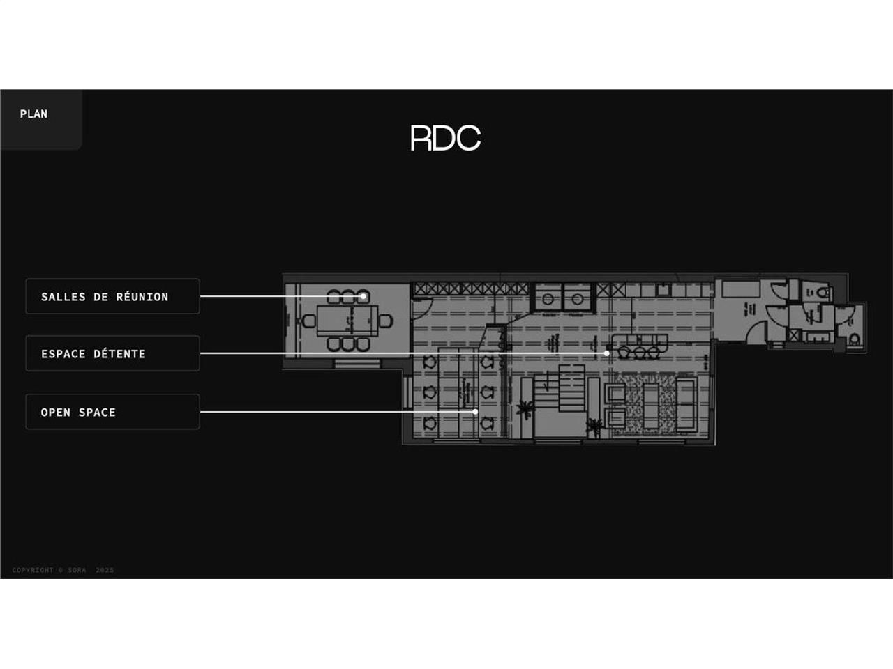 Location bureaux 160 m² non divisibles