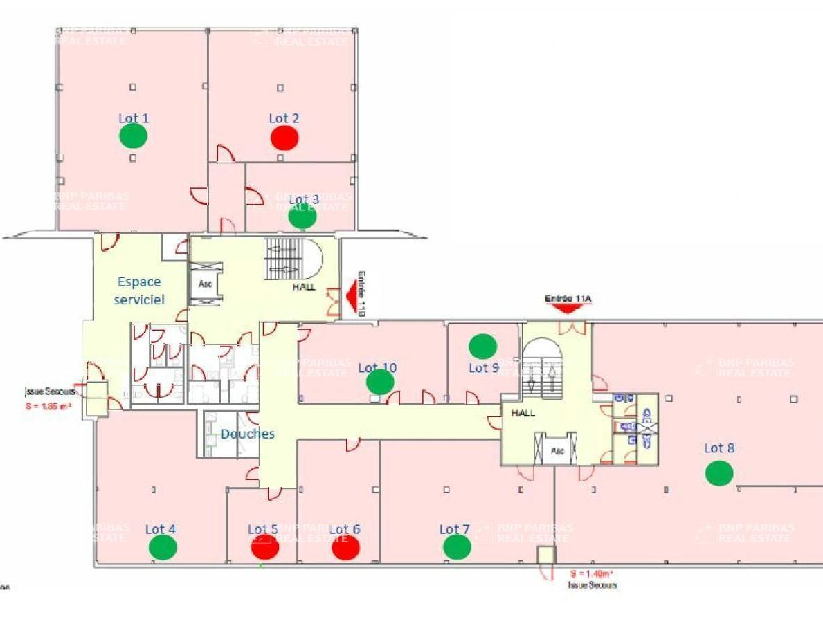 Location Bureaux 1764 m² divisibles 59650 Villeneuve-d'ascq